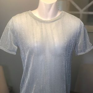 Baby blue sheer top